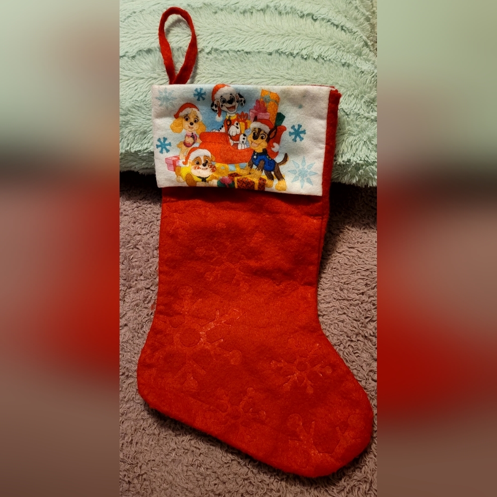 SET:Paw Patrol Snowflake Christmas Stocking/Hat set & 2 Silk Paw Patrol Stocking